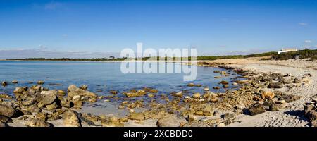 Es Caragol Beach. Hohes Umweltschutzgebiet, Santaniy, Mallorca. Balearen. Spanien. Stockfoto