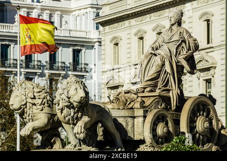 Cibeles-Brunnen, Jahr 1782, Cibeles-Platz, Madrid, Spanien, Europa Stockfoto