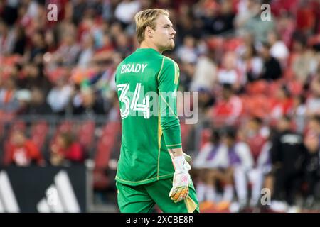 Toronto, Kanada. Juni 2024. Chris Brady #34 im MLS-Spiel zwischen Toronto FC und Chicago Fire FC im BMO Field. Das Finale trifft Toronto FC 1-4 Chicago Fire. (Foto von Angel Marchini/SOPA Images/SIPA USA) Credit: SIPA USA/Alamy Live News Stockfoto