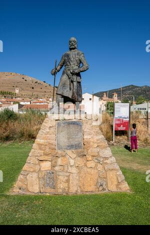 Rodrigo Diaz de Vivar, die Cid Campeador, Werk von Luis Moreno Cutando, El Poyo del Cid, Calamocha, Provinz Teruel, Aragon, Spanien Stockfoto