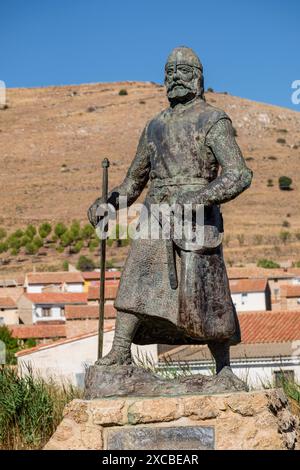 Rodrigo Diaz de Vivar, die Cid Campeador, Werk von Luis Moreno Cutando, El Poyo del Cid, Calamocha, Provinz Teruel, Aragon, Spanien Stockfoto