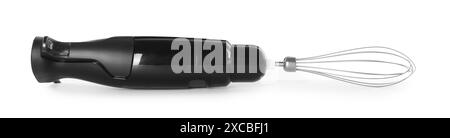 Stabmixer-Kit. Schneebesen isoliert auf weiß Stockfoto