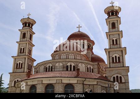 Die Auferstehungskathedrale in der albanischen Stadt Korca Stockfoto