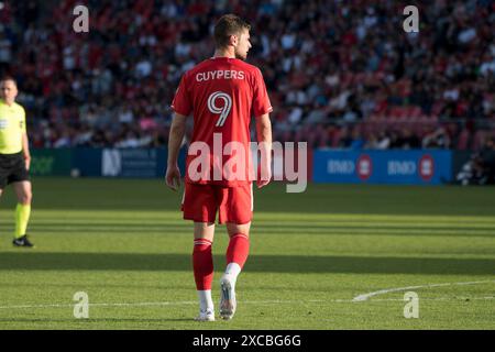 Hugo Cuypers #9 wurde während des MLS-Spiels zwischen Toronto FC und Chicago Fire FC im BMO Field in Aktion gesehen. Das Finale trifft Toronto FC 1-4 Chicago Fire. Stockfoto