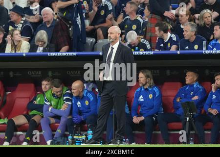 München, Deutschland. Juni 2024. Schottlands Trainer Steve Clarke während des Fußball-Europameisterspiels 2024 zwischen Deutschland und Schottland in der Allianz Arena, München, Deutschland - Freitag, den 14. Juni 2024. Sport - Fußball . (Foto: Spada/LaPresse) Credit: LaPresse/Alamy Live News Stockfoto