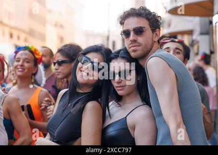 Rom, Italien. Juni 2024. Teilnehmer an der jährlichen Pride Parade, 15. Juni 2024, Rom, Italien Credit: Live Media Publishing Group/Alamy Live News Stockfoto