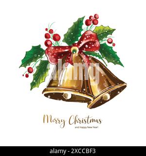 Schöne künstlerische weihnachten dekorative Glocken Kartenhintergrund Stock Vektor