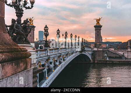 Alexander III. Brücke in Paris Foto ohne Menschen Stockfoto