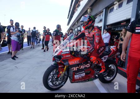 Misano Adriatico, Italien. Juni 2024. Foto Alessandro La Rocca/LaPresse16-06-2024, Misano World Circuit Marco Simoncelli Sport-Motociclismo-WSBK FIM Superbike World Championship-Pirelli Emilia Romagna Runde 14-16-Juni 2024 Tissot Superpole Rennen nella Foto: Niccolò Bulega -Ducati -2cl. Foto Alessandro La Rocca/ Credit: LaPresse/Alamy Live News Stockfoto