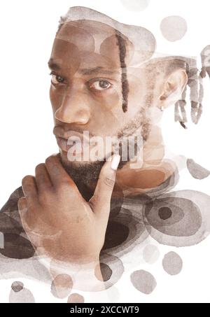 Ein künstlerisches Bildporträt eines afroamerikanischen Mannes Stockfoto