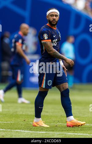 Volksparkstadion, Hamburg, Deutschland. Juni 2024. Euro 2024 Group D Fußball, Polen gegen Niederlande; Memphis Depay (NED) Credit: Action Plus Sports/Alamy Live News Stockfoto