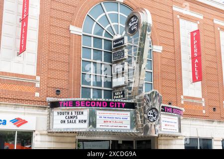 The Second City ist eine Improvisations-Comedy-Truppe, die 1959 gegründet wurde und der Ausgangspunkt vieler preisgekrönter Stars war. Stockfoto