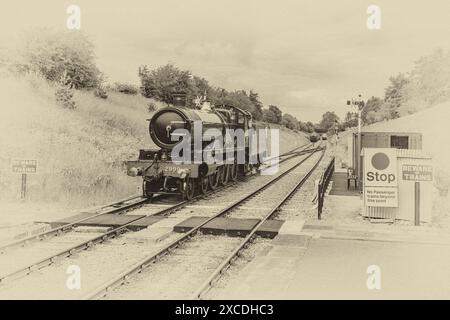 GWR 2900 'Saint' Klasse Nr. 299, Lady of Legend. 4-6-0 Dampflokomotive fertiggestellt 2019 größtenteils im Eisenbahnzentrum Didcot gebaut. Stockfoto