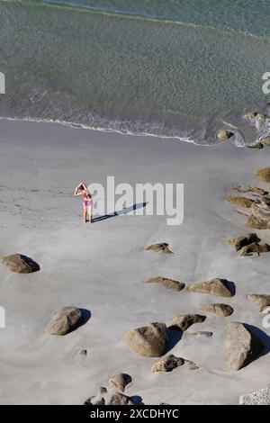 Gebiete Strand, Ria de Pontevedra, Sanxenxo, Provinz Pontevedra, Galicien, Spanien. Stockfoto