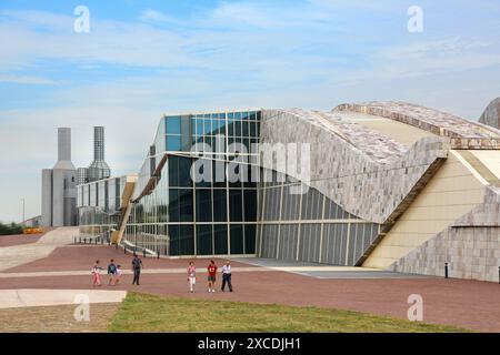 Hejduk Towers, Cidade da Cultura de Galicien, Kulturstadt Galiciens, entworfen von Peter Eisenman, Santiago de Compostela, Provinz Coruña, Galici Stockfoto