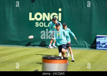 Halle Westf, Westfalen, Deutschland. Juni 2024. Ballkids schauten während der 31. TERRA WORTMANN OPEN, ATP500 - Herren Tennis (Bild: © Mathias Schulz/ZUMA Press Wire) NUR REDAKTIONELLE VERWENDUNG! Nicht für kommerzielle ZWECKE! Stockfoto