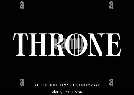 Starke Luxus Thron Serif Alphabet Anzeige Schriftart Vektor Illustration Stock Vektor