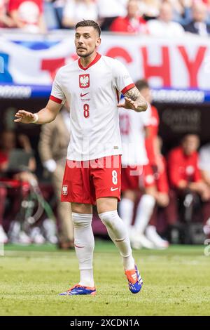 Volksparkstadion, Hamburg, Deutschland. Juni 2024. Euro 2024 Group D Fußball, Polen gegen Niederlande; Jakub Moder (POL) Credit: Action Plus Sports/Alamy Live News Stockfoto