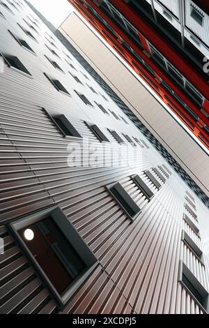 Stadtfassade im Werksviertel im Osten Münchens, einem der interessantesten und vielfältigsten Viertel der Stadt. Stockfoto