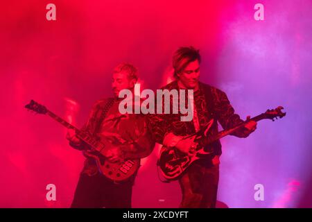Die US-amerikanische Heavy-Metal-Band Avenged Sevenfold trat beim Rock im Park Festival in Nürnberg auf. Stockfoto