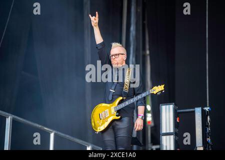 Die australische Elektro-Rock-Band Pendulum trat beim Rock im Park Festival in Nürnberg auf. Stockfoto