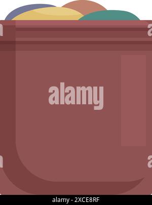 Abfallbeutel gefüllt mit organischen Abfällen, bereit für Kompostierung oder Entsorgung Stock Vektor