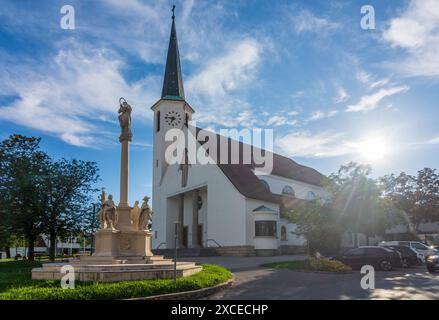 Kirche Guntramsdorf, Pestsäule Guntramsdorf Wienerwald, Wienerwald Niederösterreich, Niederösterreich Österreich Stockfoto