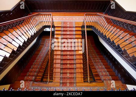 Treppe. Cestona Hotel und Spa, Gipuzkoa, Baskisches Land, Spanien Stockfoto
