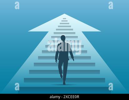 Mann, der auf einer Treppe läuft Stock Vektor