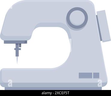 Moderne Nähmaschine steht auf dem Tisch und wartet darauf, dass die Schneiderin neue Kleidung macht Stock Vektor