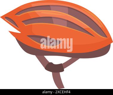 Orangefarbener Fahrradhelm für Sicherheit und Schutz für Radfahrer während der Fahrt Stock Vektor