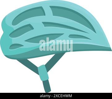 Türkisfarbener Fahrradhelm sorgt für Sicherheit bei Radtouren Stock Vektor