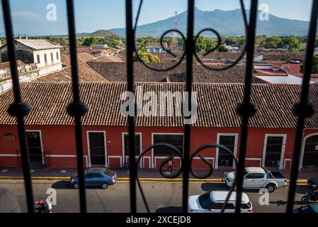 Stadtansicht vom Kirchturm Iglesia de la Merced, Granada, Nicaragua Stockfoto