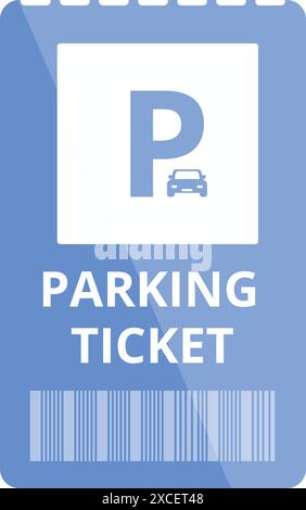 Blaues Parkticket auf einer Autoscheibe für einen Parkverstoß Stock Vektor