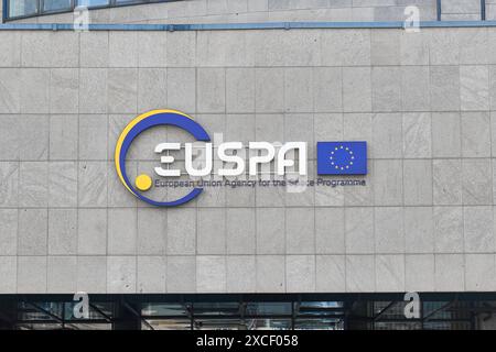 Euspa-Agenturgebäude für das europäische Satellitennavigationssystem Galileo Stockfoto