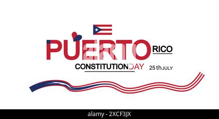 25. Juli Festlichkeiten Puerto Rico wunderschönes Design Stock Vektor