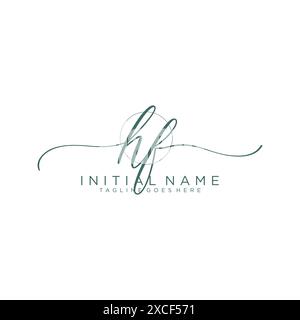 HF erste Handschrift mit Kreisschablone Stock Vektor