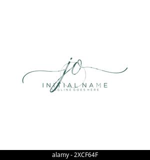 JO erste Handschrift mit Kreisschablone Stock Vektor