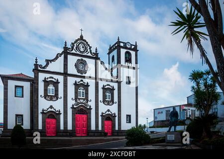 Kirche von Sao Jorge in Nordeste Stadt auf den Azoren, Portugal. Stockfoto