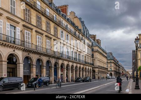 RUE DE RIVOLI-PARIS FRANKREICH Stockfoto