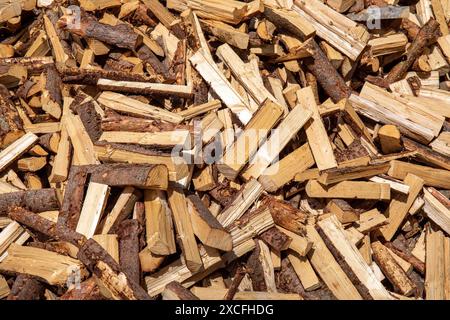 Brennholzhaufen im Bezirk Ruissalo in Turku, Finnland Stockfoto