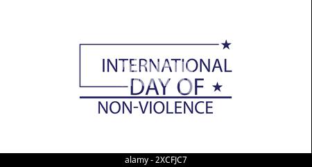 Wir feiern den Internationalen Tag der Gewaltfreiheit mit stilvollem Textdesign Stock Vektor