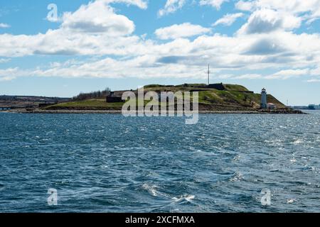 Georges Island von der Uferpromenade in Halifax, Nova Scotia, Kanada Stockfoto