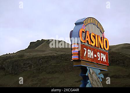 LEWISTON/IDAHO STATE/USA   Navtie american indian Chief Figue auf den lewiston Hills vom indianer Clear Water Casino der indianer indianer im indianerreservat in Nez Perez Country vom 18. Dezember 2012 aus (Foto: Francis Dean / Deanpictures) Stockfoto