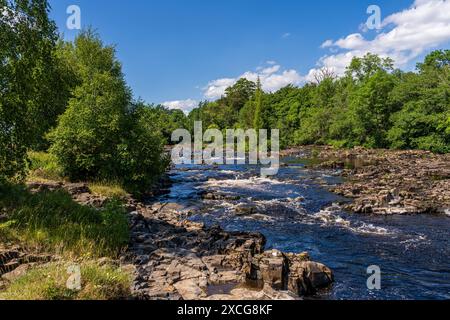 Der Pennine Way und der River Tees zwischen Low Force und High Force in der Nähe von Bowlees, County Durham, England, Großbritannien Stockfoto