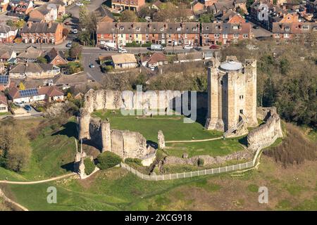 Luftbild von Conisburgh Castle aus 1500 Fuß Stockfoto