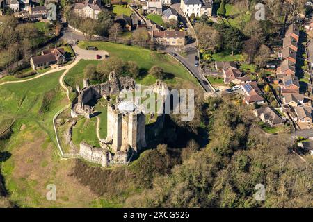 Luftbild von Conisburgh Castle aus 1500 Fuß Stockfoto