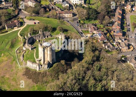 Luftbild von Conisburgh Castle aus 1500 Fuß Stockfoto