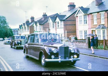 Royal Visit Queen Elizabeth und Prince Philip, 440 Rolls Royce Phantom V Car, High Wycombe, Buckinghamshire, England, UK 1972 Stockfoto