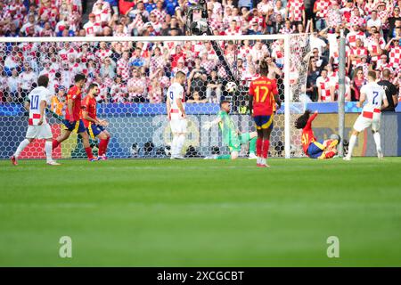 Berlin, Deutschland. Juni 2024. Alejandro Remiro aus Spanien spielte während des Spiels der UEFA Euro 2024 zwischen Spanien und Kroatien, Gruppe B Datum 1, am 15. Juni 2024 im Olympiastadion in Berlin. (Foto: Bagu Blanco/PRESSINPHOTO) Credit: PRESSINPHOTO SPORTS AGENCY/Alamy Live News Stockfoto